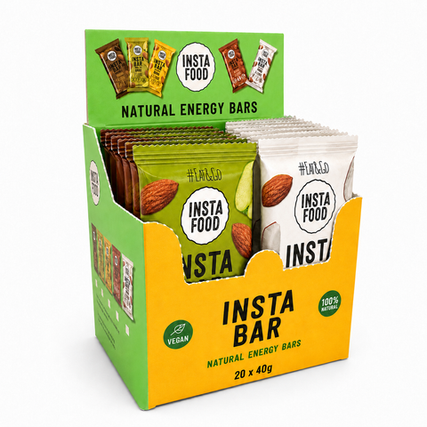 20 pcs Mix Set 5 flavours Natural Energy Bar Insta Bar 40 g