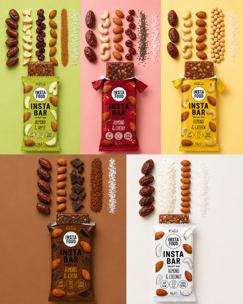20 pcs Mix Set 5 flavours Natural Energy Bar Insta Bar 40 g