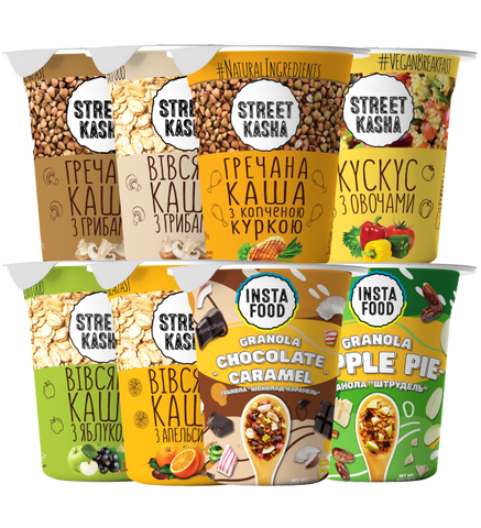 Set of 8 meals in a cup