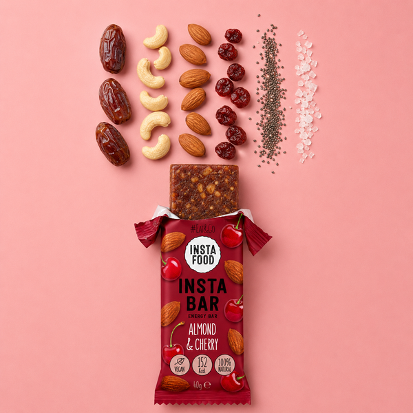 Insta Bar Natural Energy Bar Almond Cherry Chia - 20 pcs