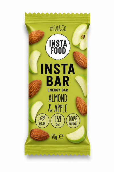 20 pcs Insta Bar Natural Energy Bar Almond Apple Cranberries 40 g