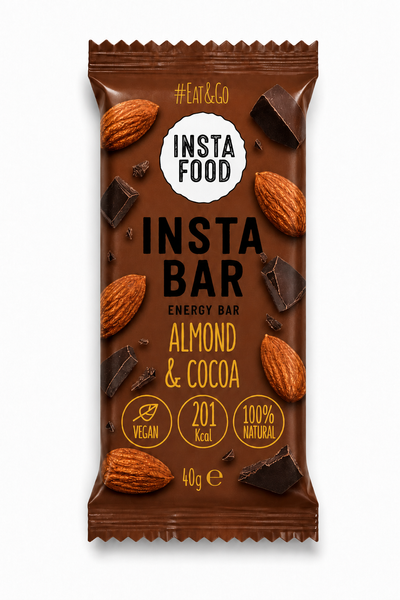 20 pcs Insta Bar Natural Energy Bar Cocoa Carob 40 g