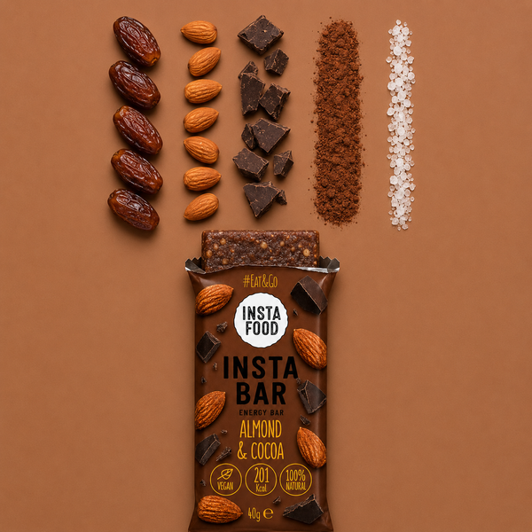 20 pcs Insta Bar Natural Energy Bar Cocoa Carob 40 g