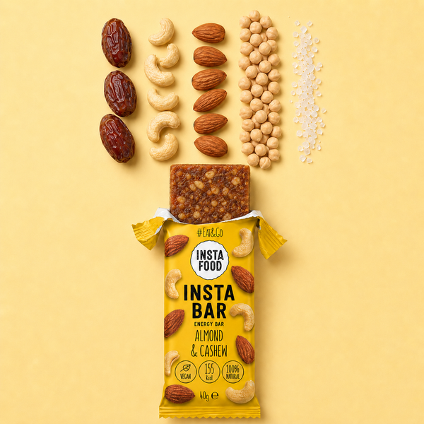 20 pcs Insta Bar Natural Energy Bar Cashew Almond Chickpeas 40 g