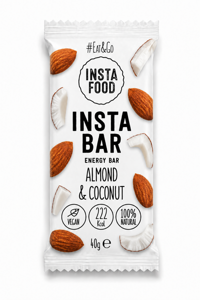 20 pcs Insta Bar Natural Energy Bar Almond Coconut 40 g