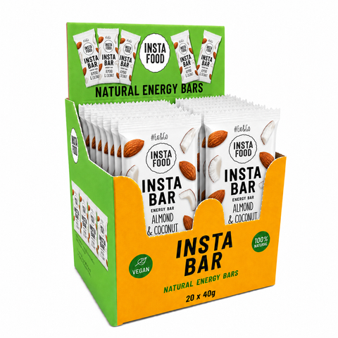 20 pcs Insta Bar Natural Energy Bar Almond Coconut 40 g