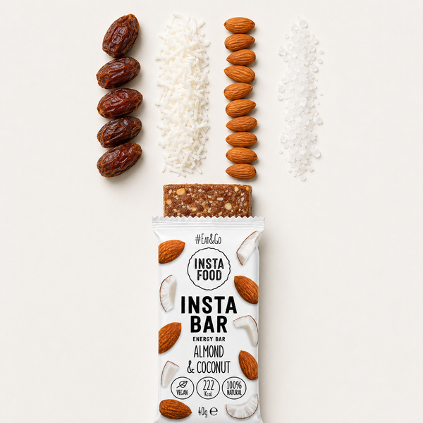 20 pcs Insta Bar Natural Energy Bar Almond Coconut 40 g